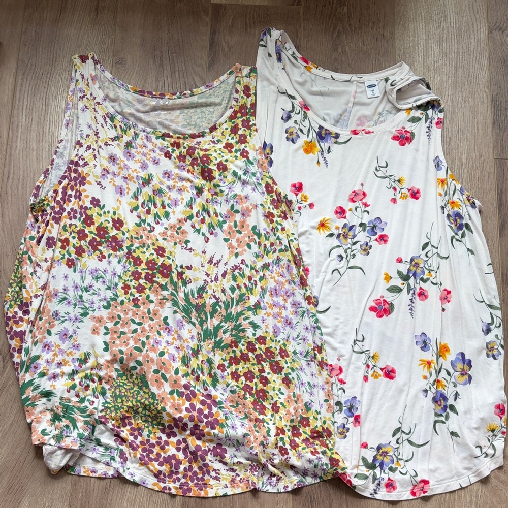 XL Floral Tank Bundle - Old Navy Luxe and Maurices 24/7